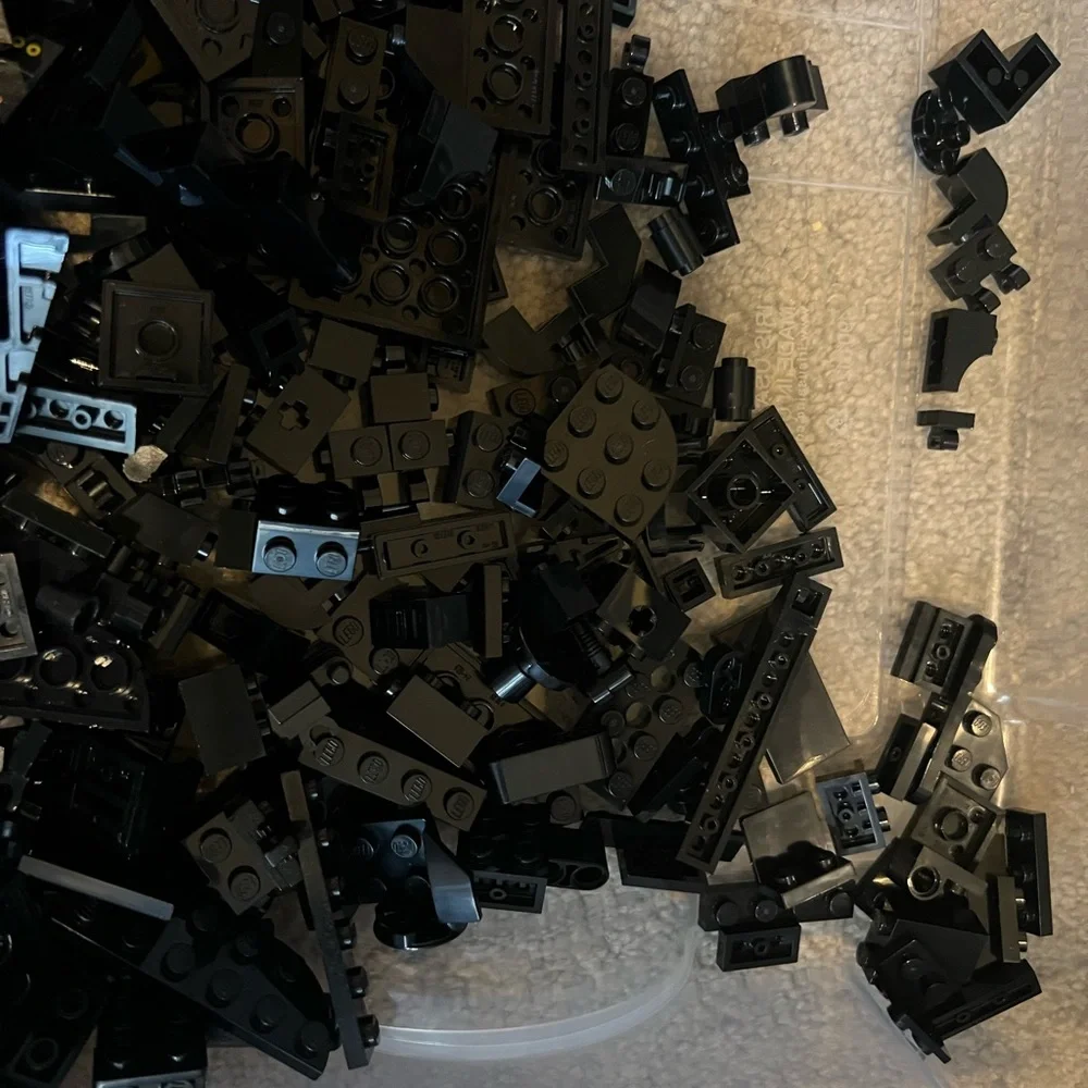 LEGO Small Black Accessories , Spare Parts And Small Brick Pieces. 14oz